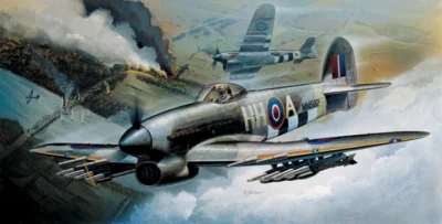 Academy 1:72 British RAF Hawker Typhoon Ib Fighter Bomber Aircraft 12462