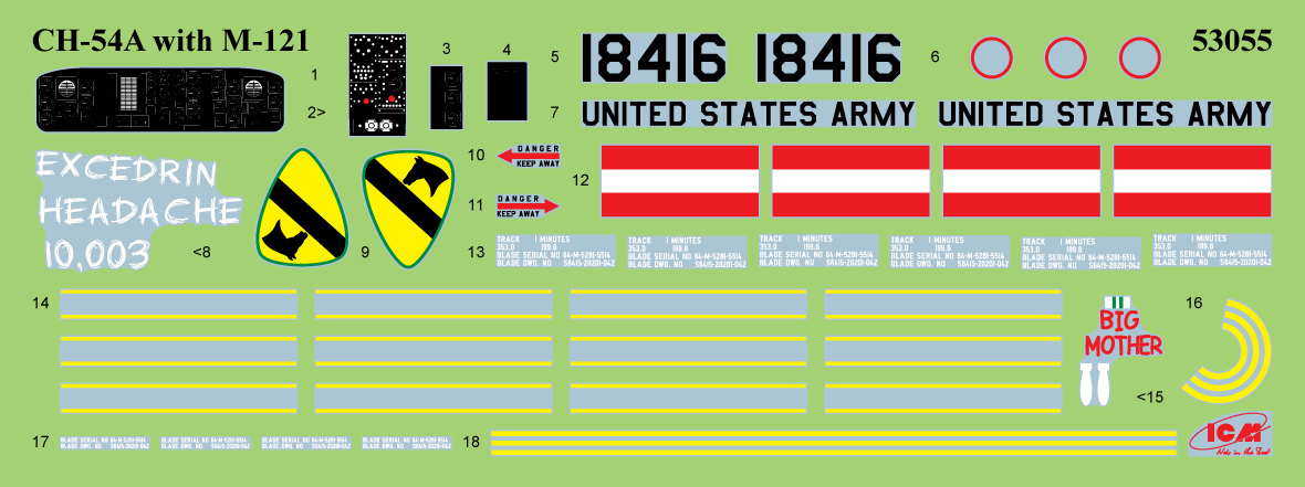 ICM Sikorsky CH-54A Tarhe with M-121 bomb 1:35 ICM53055 - Image 6