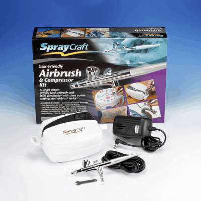 Spraycraft Gravity Feed Airbrush & Compressor Kit SP30KC