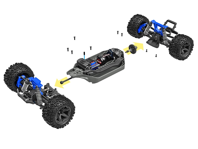 Traxxas Rustler 4x4 BL-2S 1:10 4WD RTR Brushless Stadium Truck - Blue TRX67164-4-BLUE - Image 8