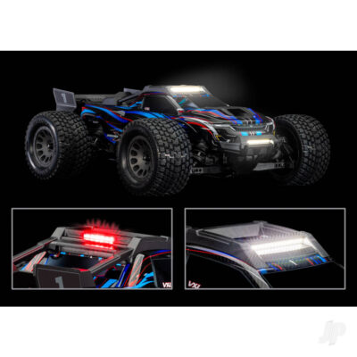 Traxxas LED light kit, Mini XRT, complete (includes front bumper with LED lights, roof skid plate with LED lights, 3-volt accessory power supply, and power tap connector TRX10785