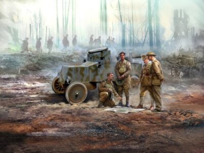 ICM Model T RNAS Armoured Car with 4 WWI British Tank Crew Figures 1:35 ICM35670