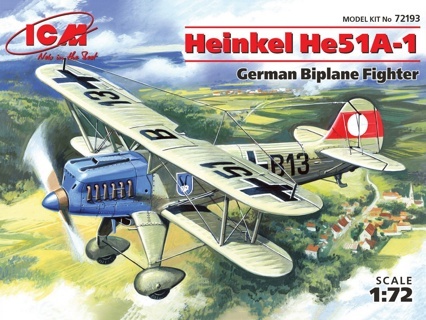 ICM Heinkel He 51A-1, German Biplane Fighter 1:72 ICM72193